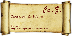 Csenger Zalán névjegykártya